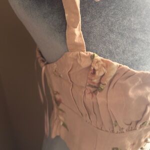 Altar'd State Floral Crop Top - Pink and Green